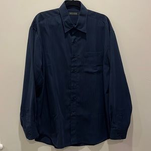 Britches Dress Shirt, Size XL, Navy Blue pin stripe, EUC